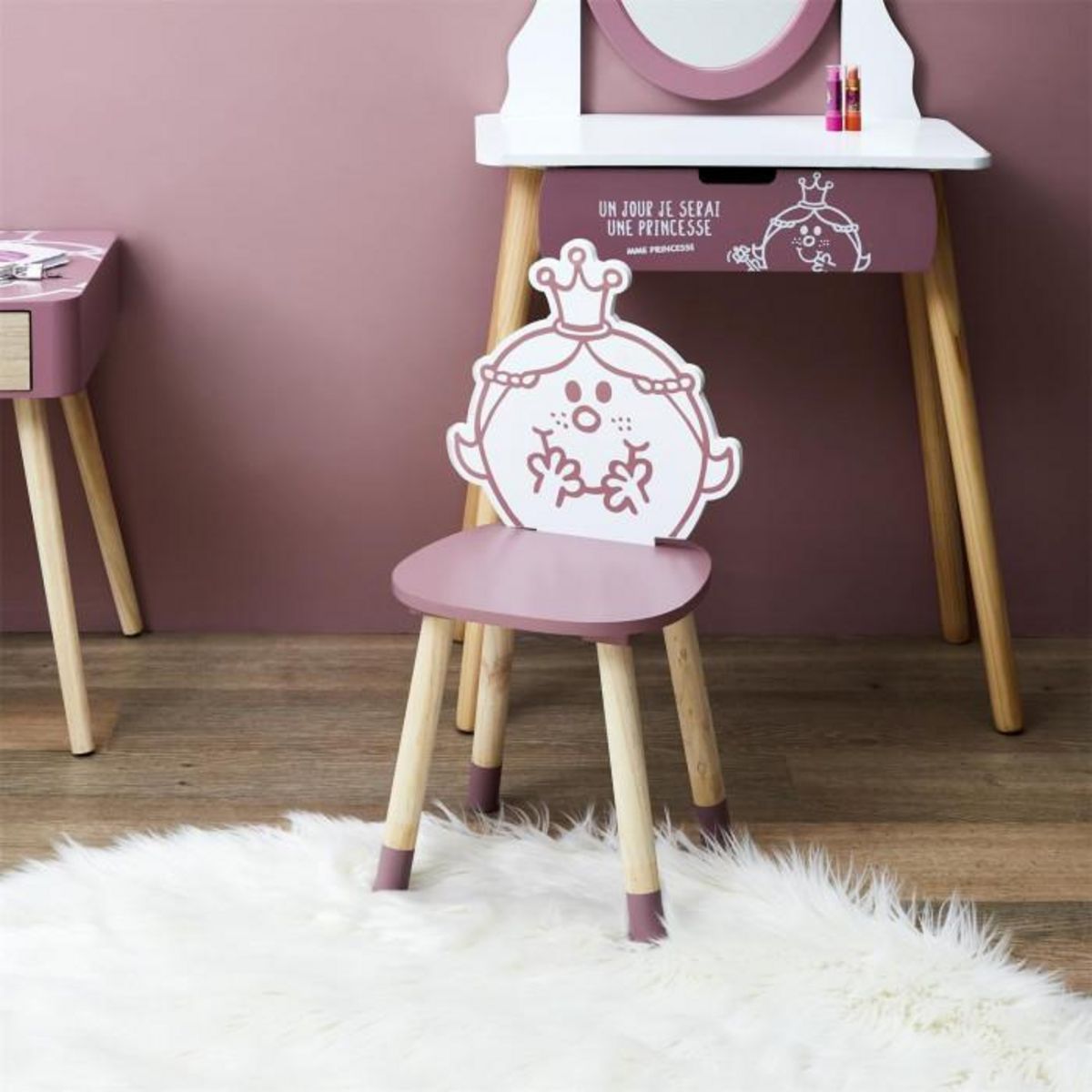 Paris Prix Chaise Enfant  Madame Princesse  57cm Rose