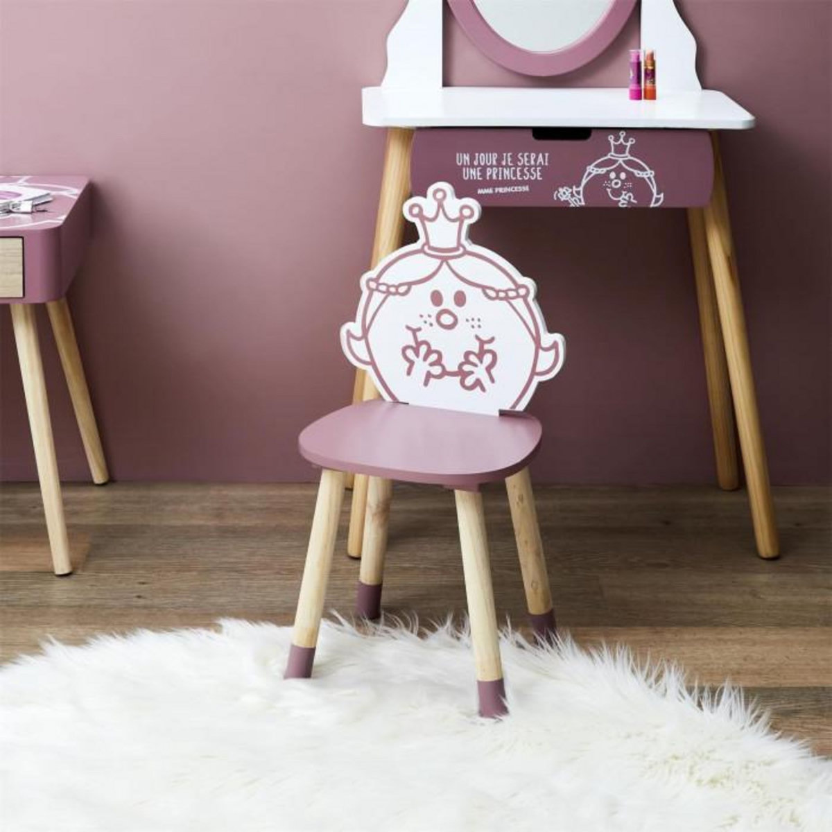 Paris Prix Chaise Enfant  Madame Princesse  57cm Rose