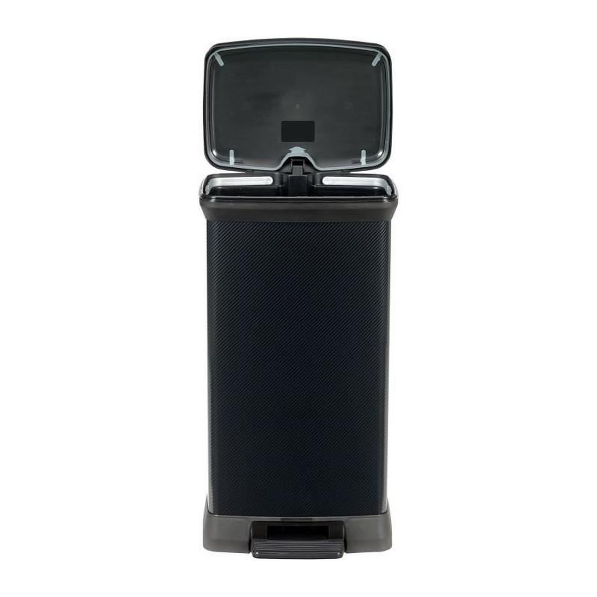 Voir la diapositive 2 : CURVER CURVER Decobin Poubelle a pédale rectangulaire - 50 L - Noir carbone