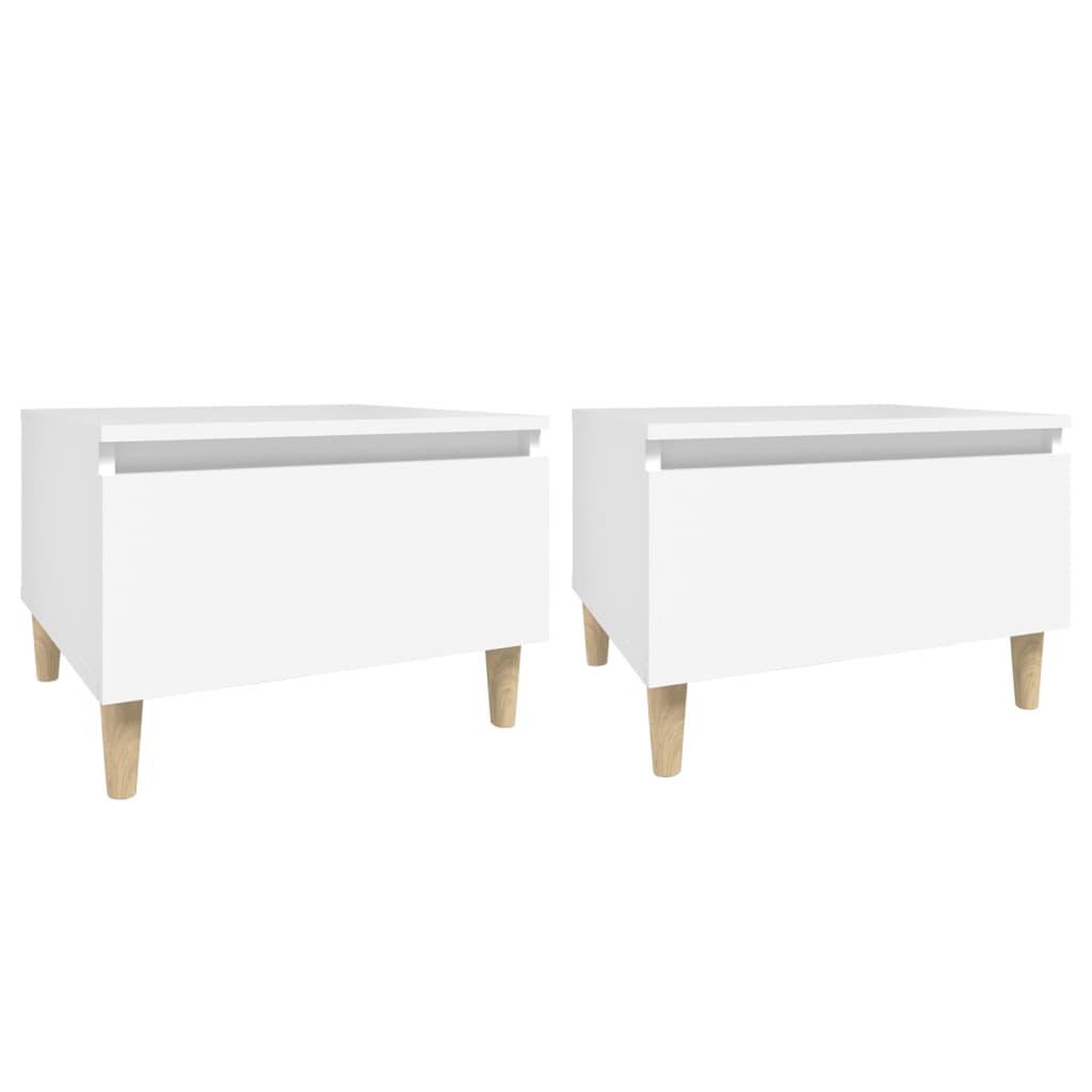 Voir la diapositive 2 : VIDAXL Tables d'appoint 2 pcs Blanc 50x46x35 cm Bois d'ingenierie