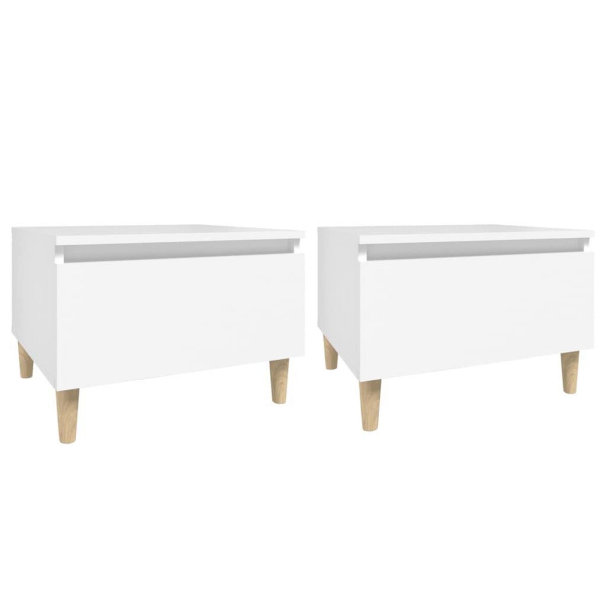 VIDAXL Tables d'appoint 2 pcs Blanc 50x46x35 cm Bois d'ingenierie