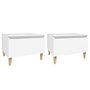 Voir la diapositive 2 : VIDAXL Tables d'appoint 2 pcs Blanc 50x46x35 cm Bois d'ingenierie