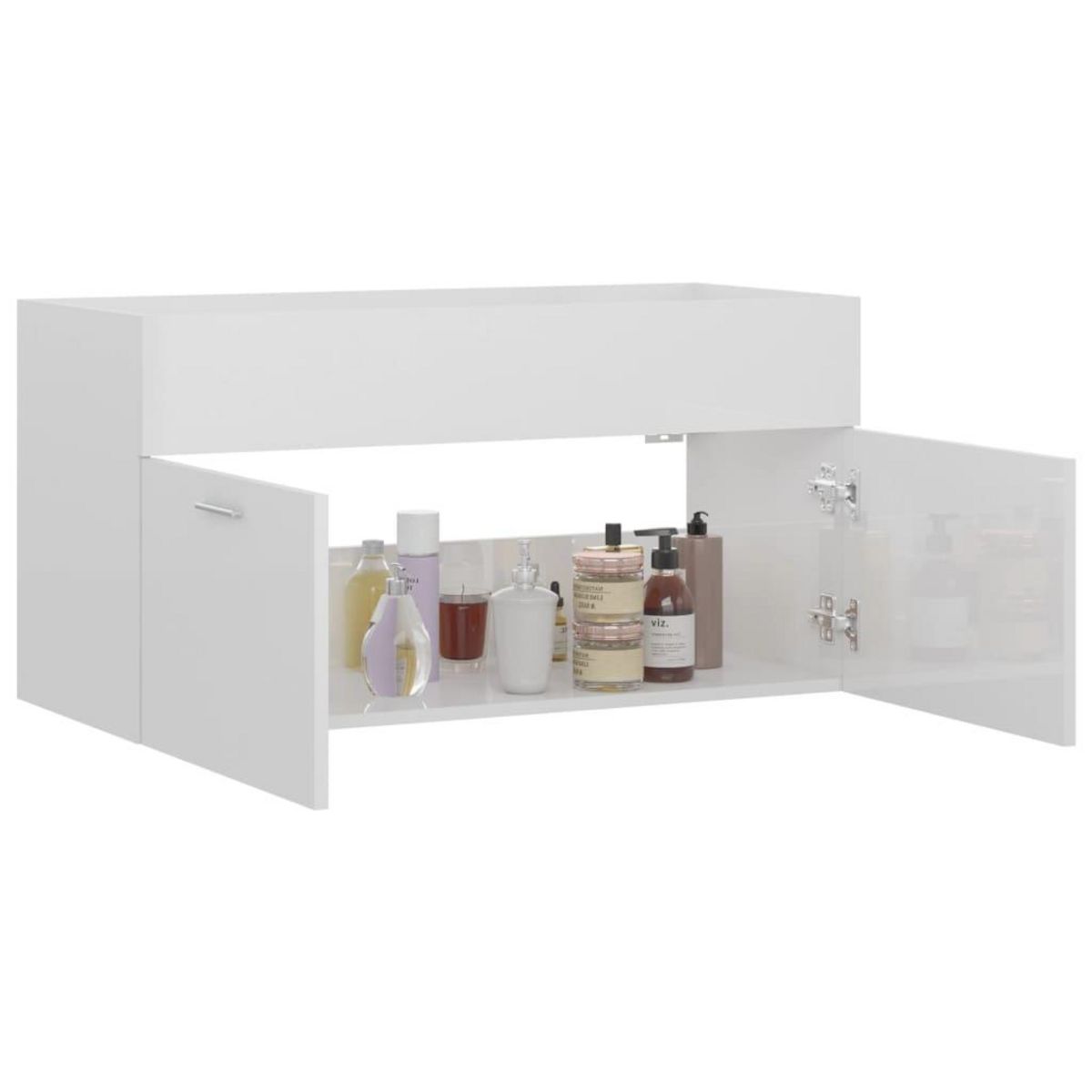 VIDAXL Armoire d'evier Blanc brillant 90x38,5x46 cm Bois d'ingenierie