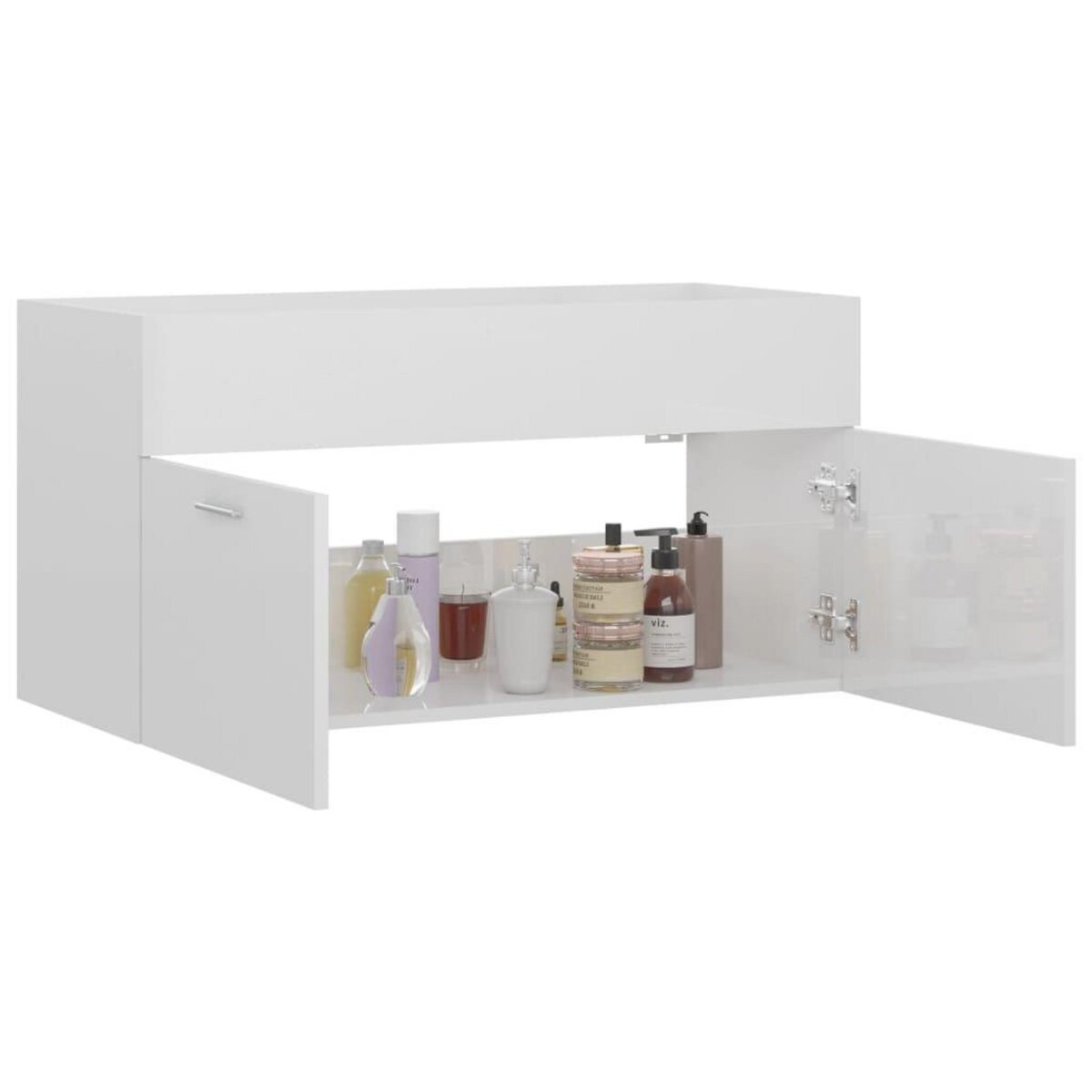 VIDAXL Armoire d'evier Blanc brillant 90x38,5x46 cm Bois d'ingenierie