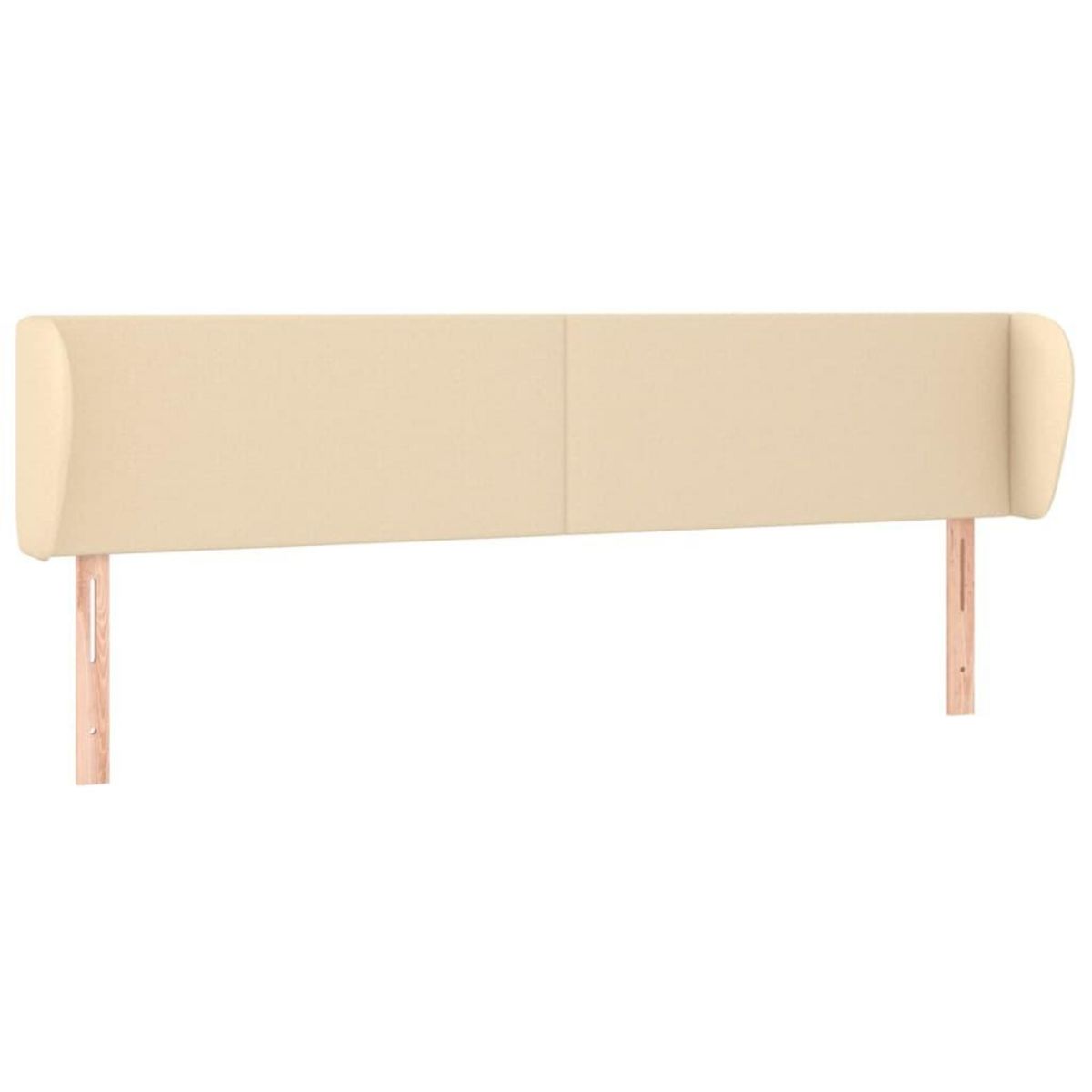 VIDAXL Tete de lit avec oreilles Creme 203x23x78/88 cm Tissu