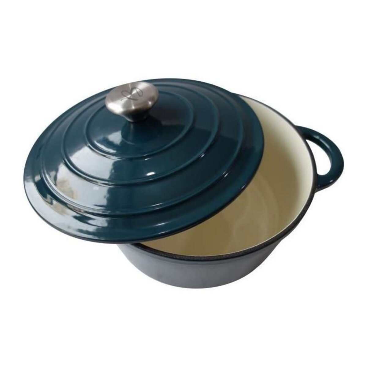 BAUMALU Cocotte BAUMALU24 cm - Forme ronde - Bleu vert