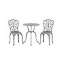 Voir la diapositive 5 : Paris Prix Ensemble Table de Jardin & 2 Chaises  Nandin  73cm Argent