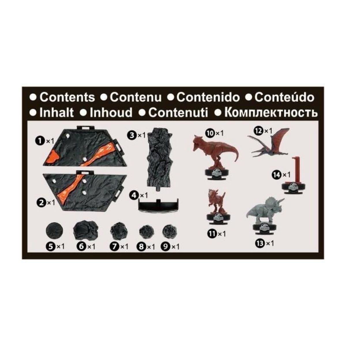 EPOCH Jeu d'Équilibre - EPOCH GAMES - Jurassic World Volcano Quake - Dinosaures sur Plateforme, Dernier en Place Gagne !