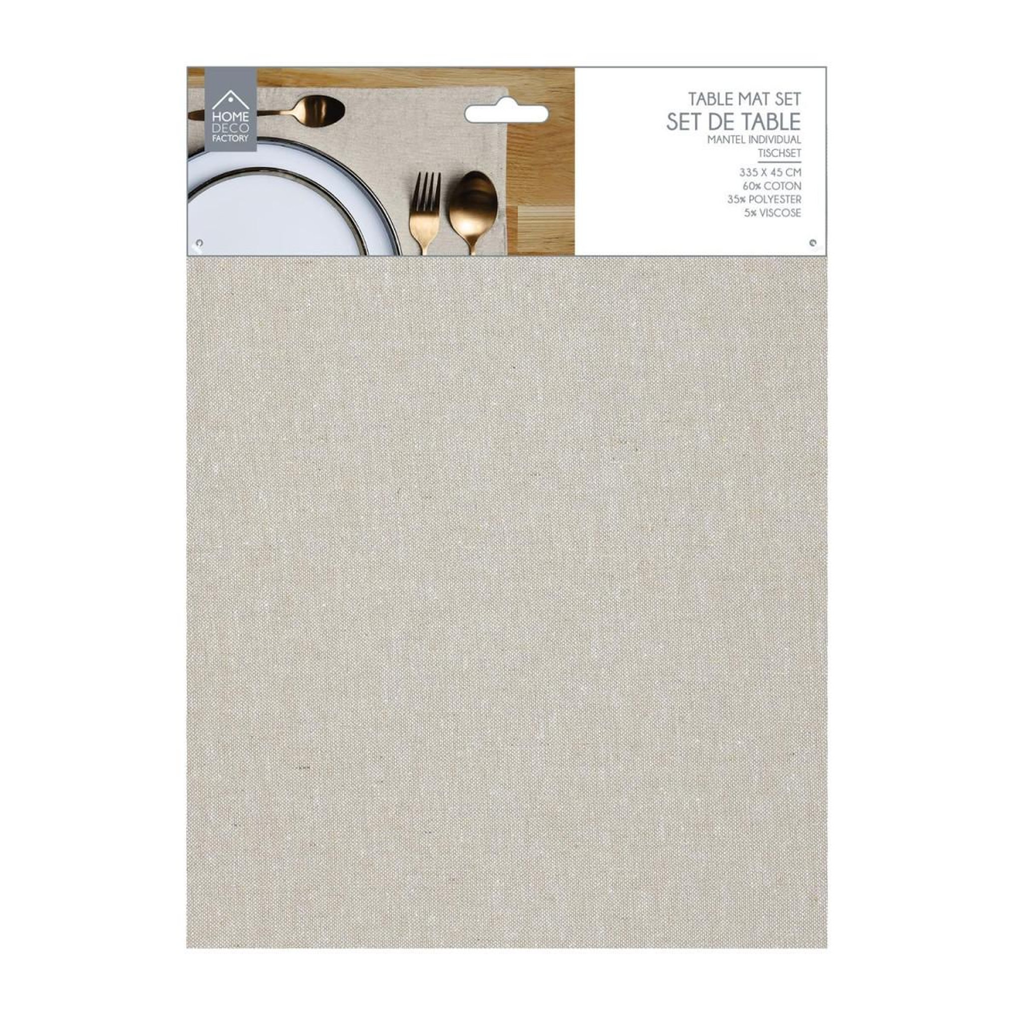 Voir la diapositive 2 : The Home Deco Factory Set de table déco  lunabel  33x45cm beige