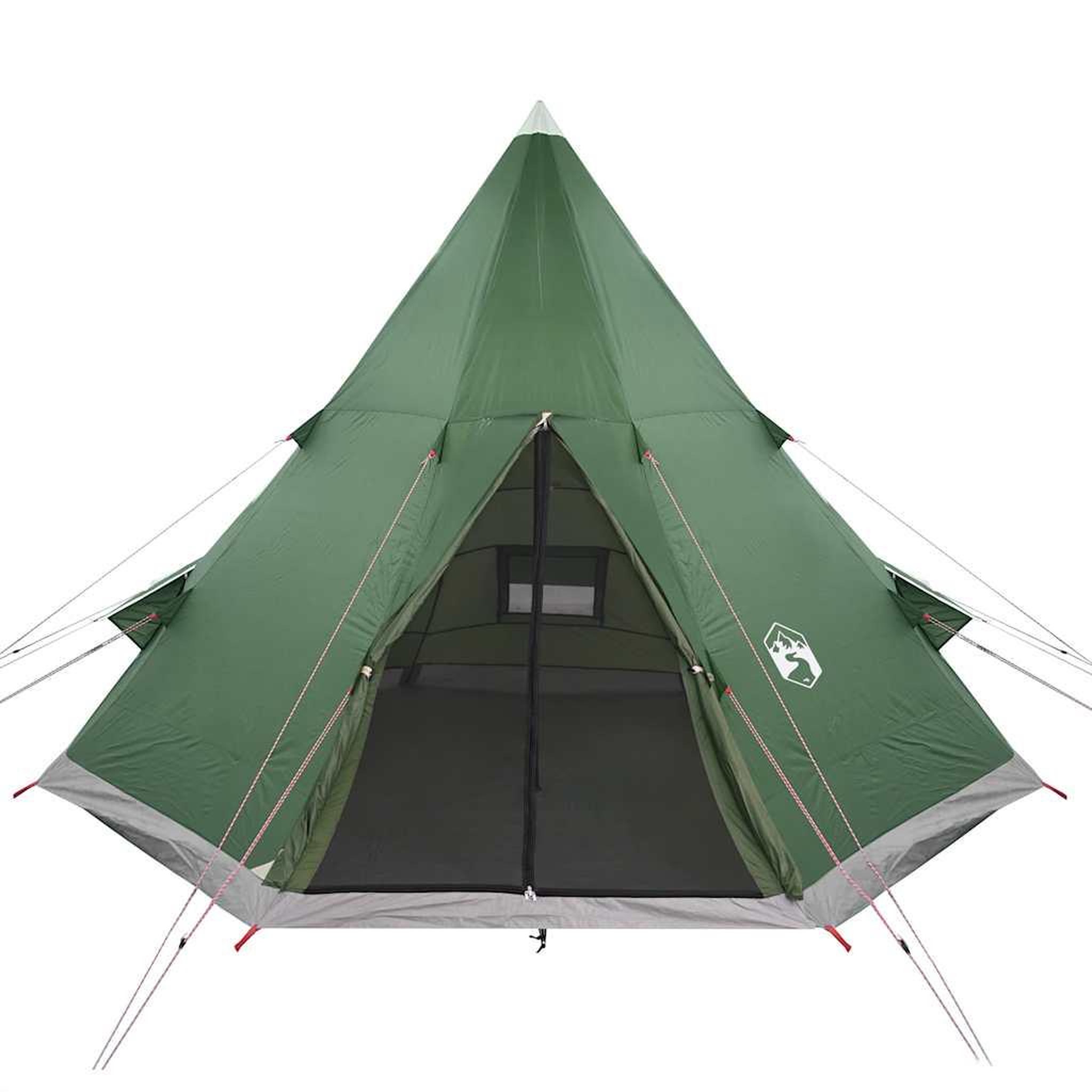 Voir la diapositive 5 : VIDAXL Tente de camping tipi 4 personnes vert impermeable