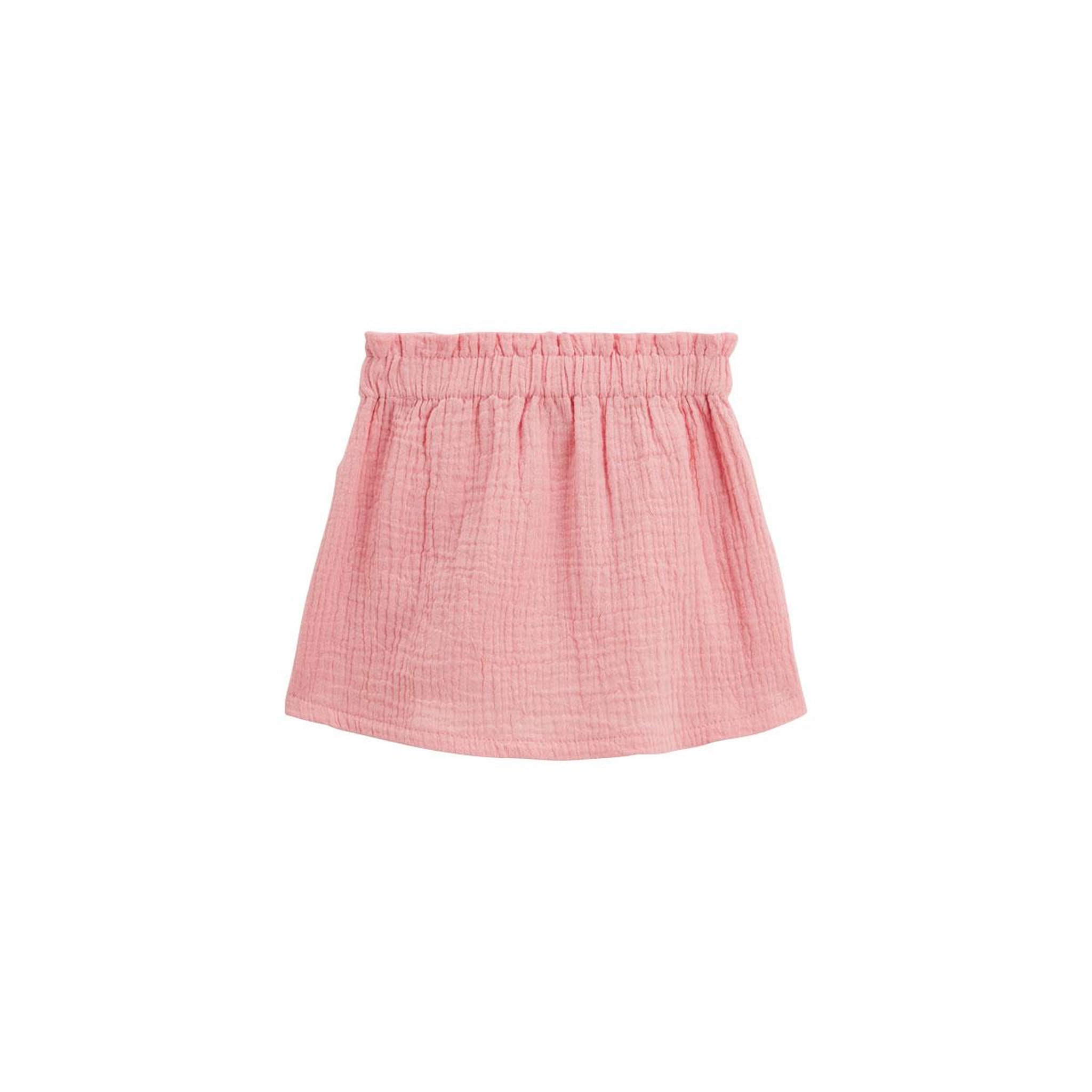 Voir la diapositive 2 : Petit Béguin Jupe enfant rose en gaze de coton caraïbes