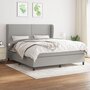 Voir la diapositive 1 : VIDAXL Sommier a lattes de lit avec matelas Gris clair 180x200cm Tissu