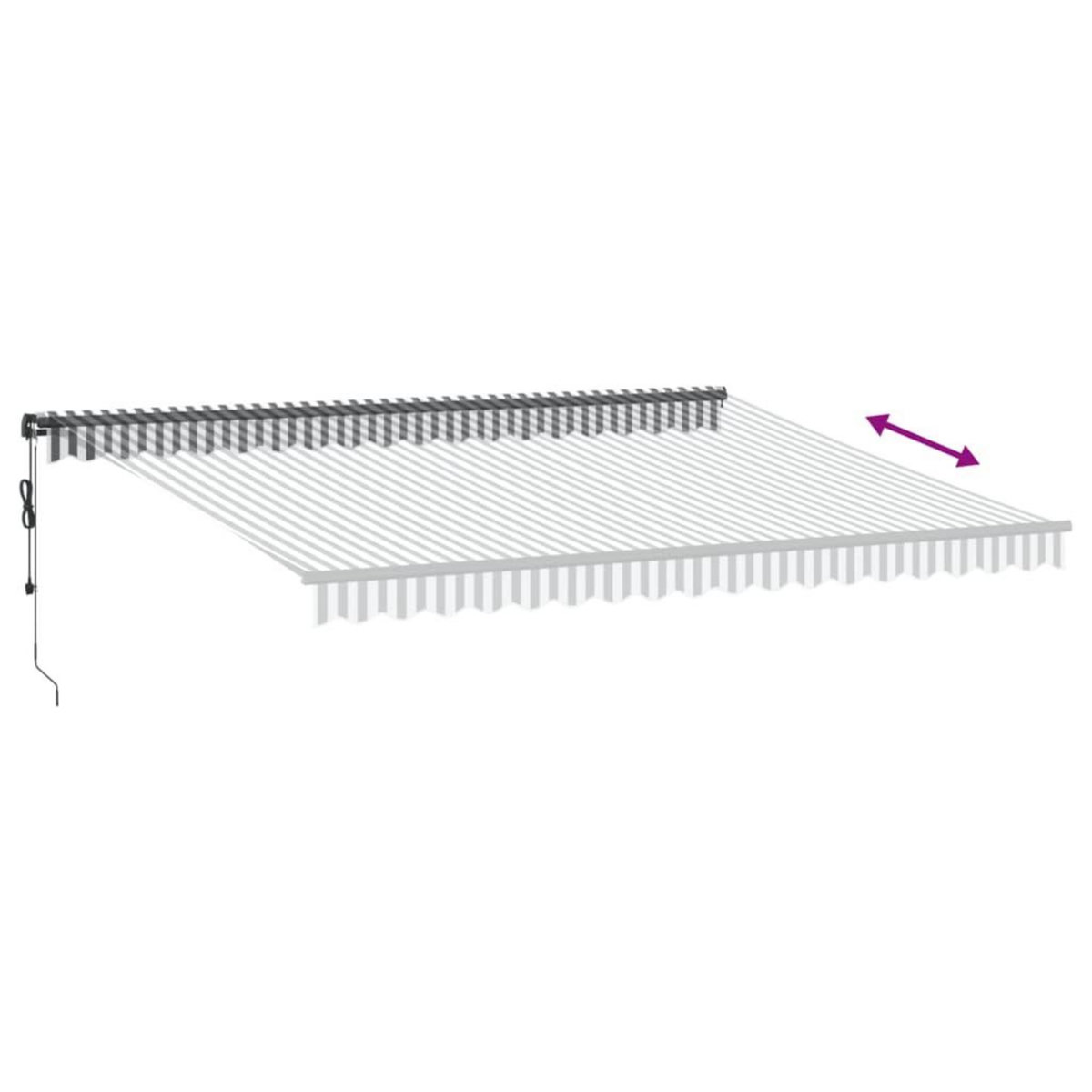 VIDAXL Auvent retractable automatique anthracite et blanc 450x350 cm