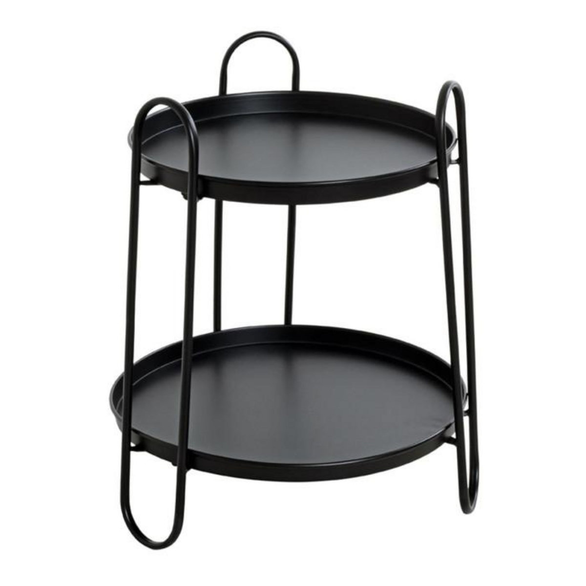 Paris Prix Table d'Appoint Design  Amita  50cm Noir Laqué