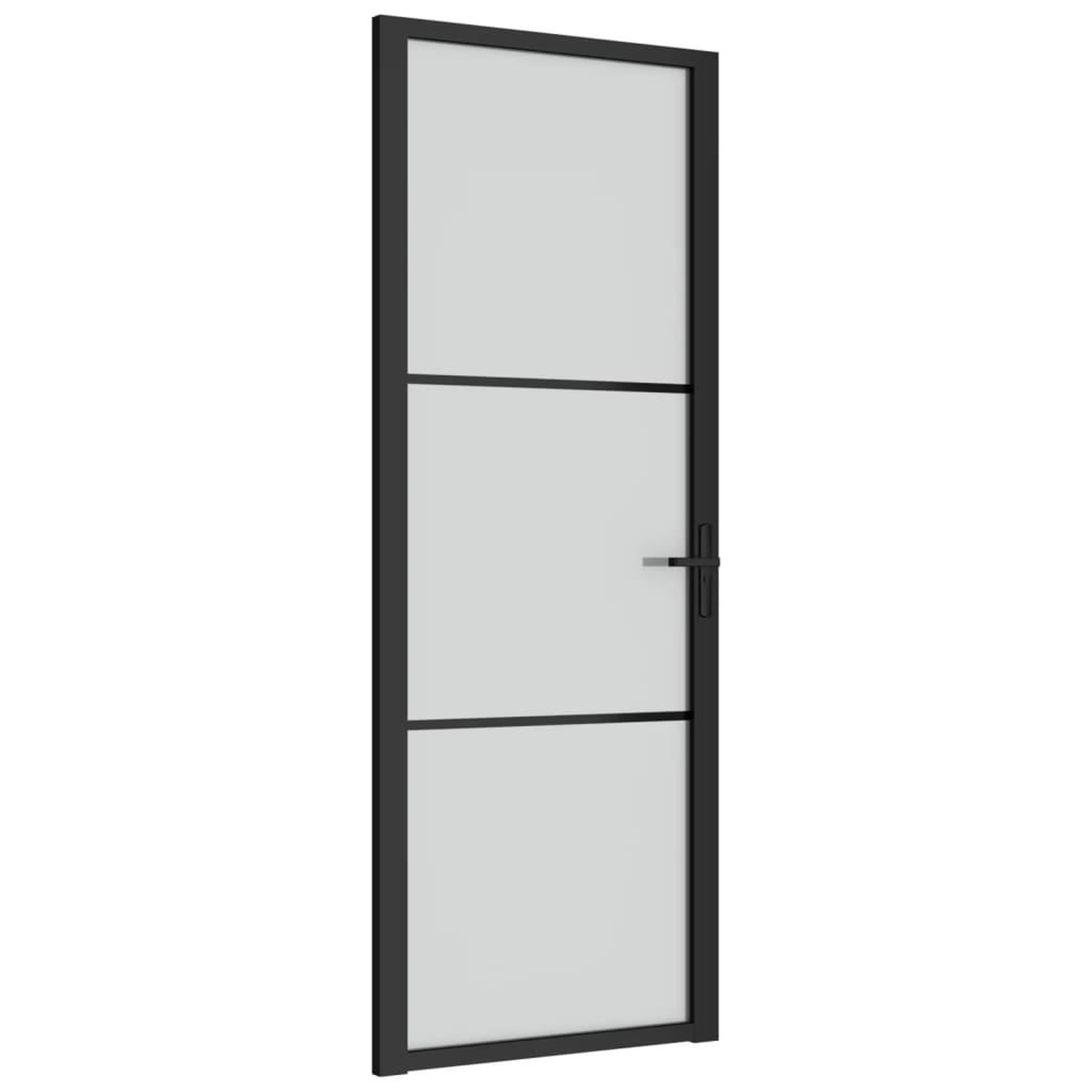 Voir la diapositive 2 : VIDAXL Porte interieure 76x201,5 cm Noir Verre mat et aluminium