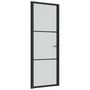 Voir la diapositive 2 : VIDAXL Porte interieure 76x201,5 cm Noir Verre mat et aluminium