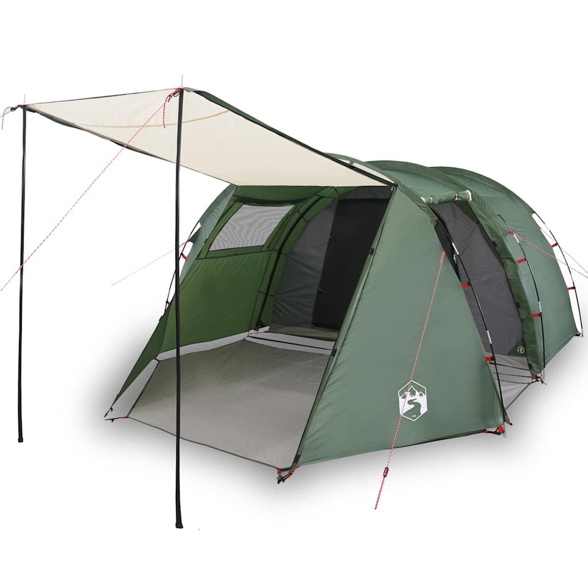 Voir la diapositive 2 : VIDAXL Tente de camping tunnel 4 personnes vert impermeable