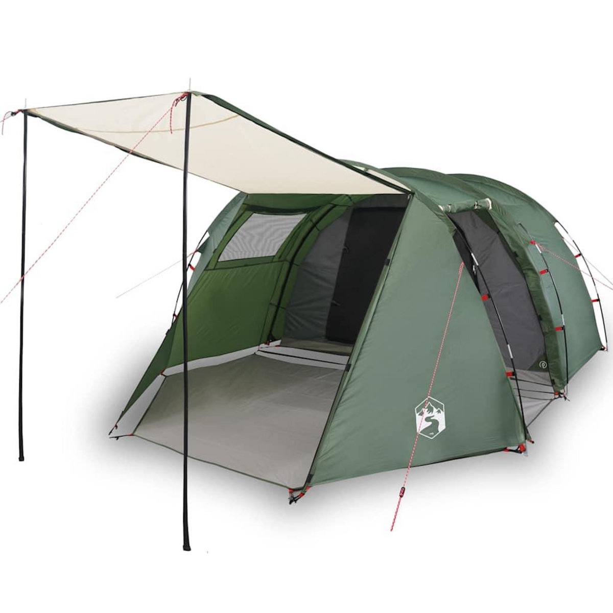VIDAXL Tente de camping tunnel 4 personnes vert impermeable