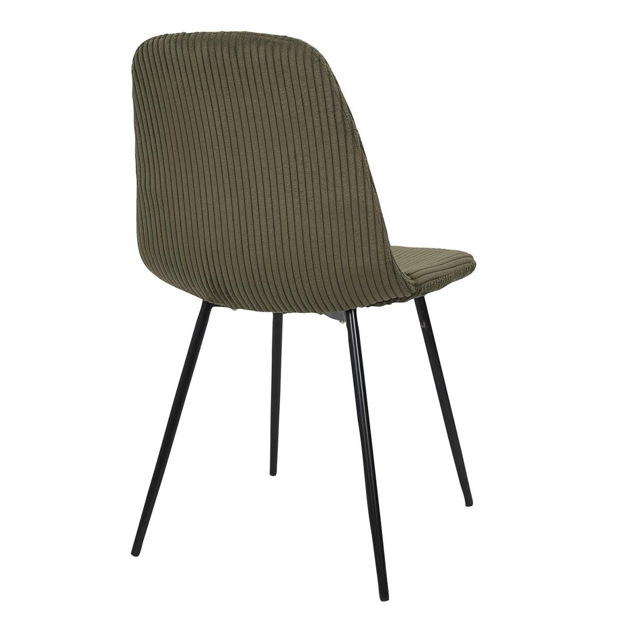 Voir la diapositive 4 : The Home Deco Factory Lot de 4 chaises côtelé  scott  84cm vert