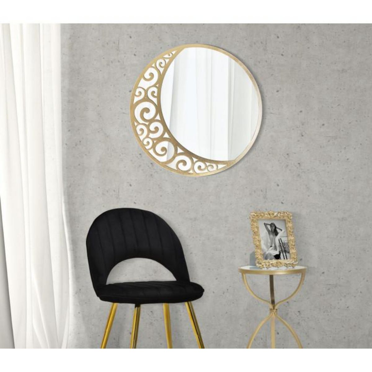 Paris Prix Miroir Mural Design  Luna  72cm Or