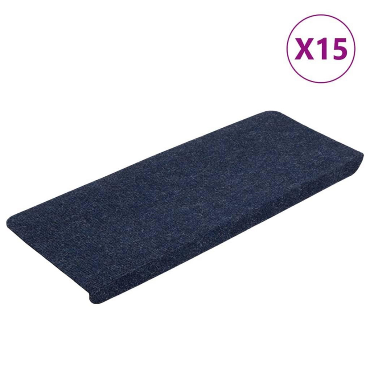 VIDAXL Tapis d'escalier auto-adhesifs 15 pcs 65x24,5x3,5 cm Bleu