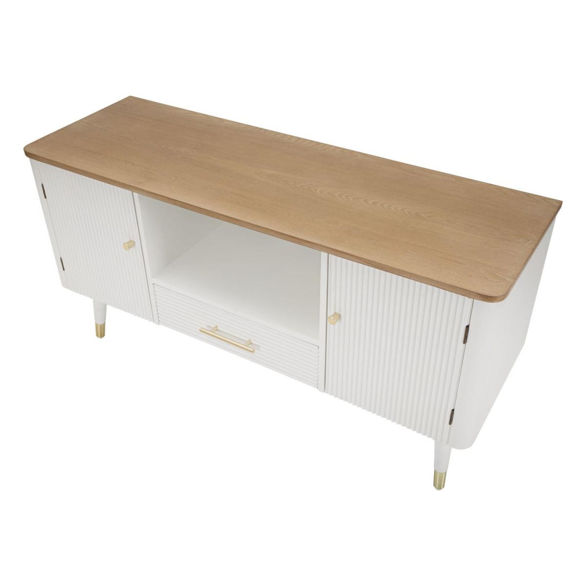 Voir la diapositive 5 : Paris Prix Meuble tv en bois  matera  117cm blanc & naturel