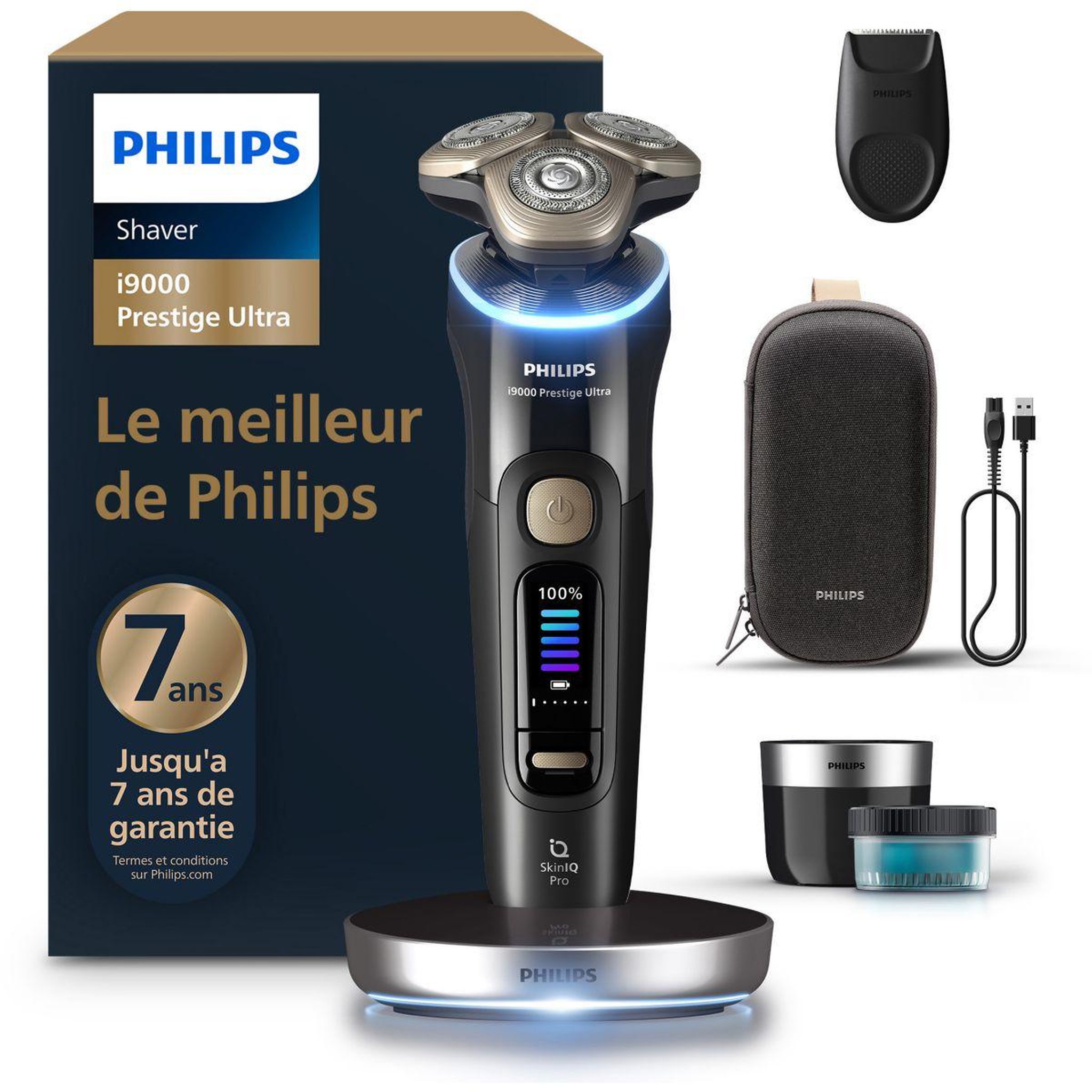 Voir la diapositive 1 : Philips Rasoir électrique XP9400/31 Serie i9000 Prestige Ultra 100 % étanche avec Skin IQ