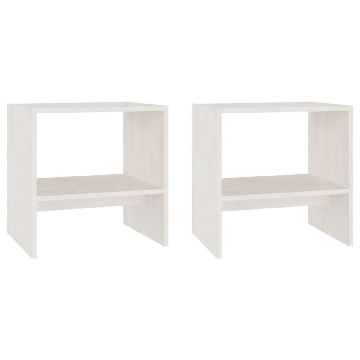 VIDAXL Tables de chevet 2 pcs Blanc 40x30,5x40 cm Bois de pin massif