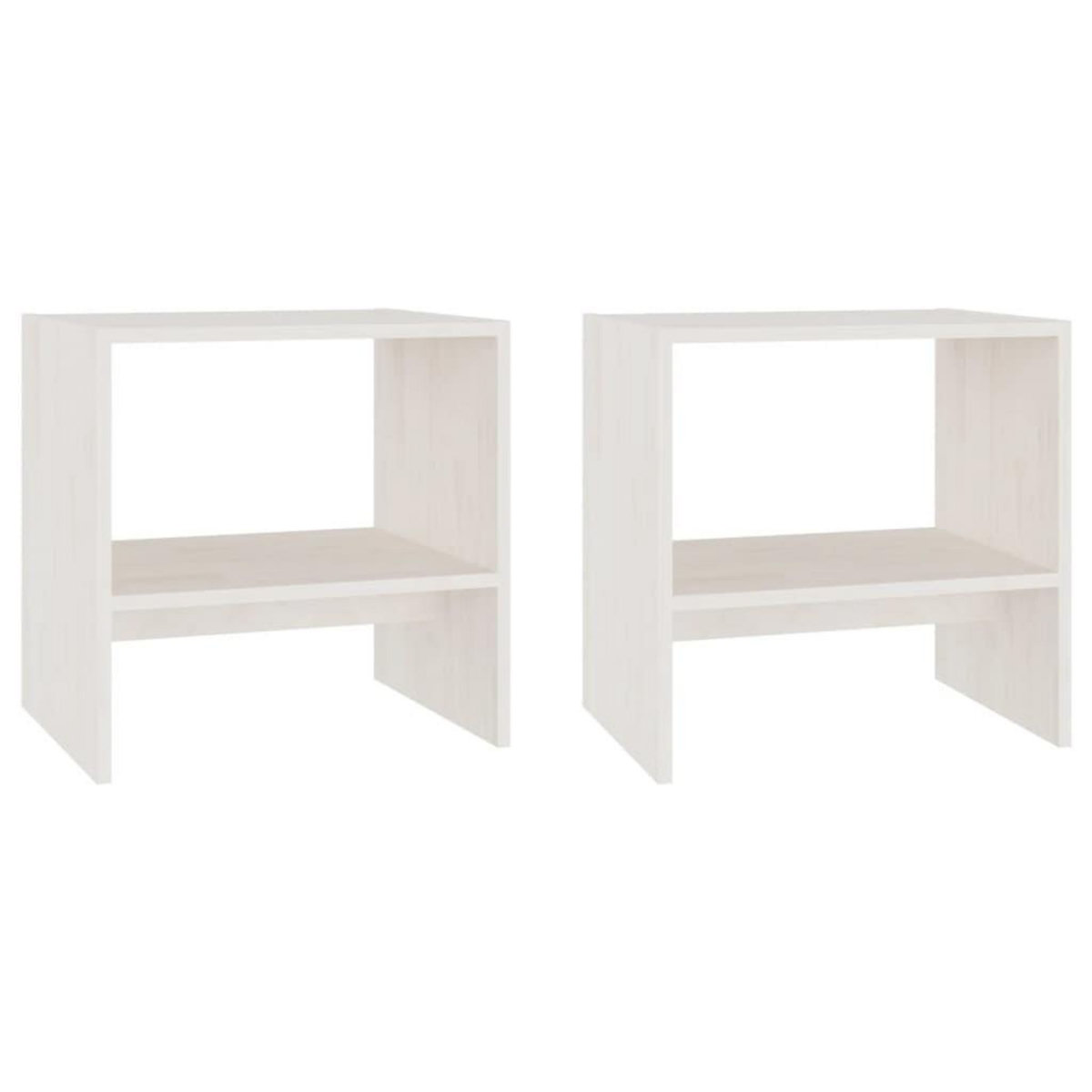 VIDAXL Tables de chevet 2 pcs Blanc 40x30,5x40 cm Bois de pin massif