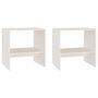 Voir la diapositive 2 : VIDAXL Tables de chevet 2 pcs Blanc 40x30,5x40 cm Bois de pin massif