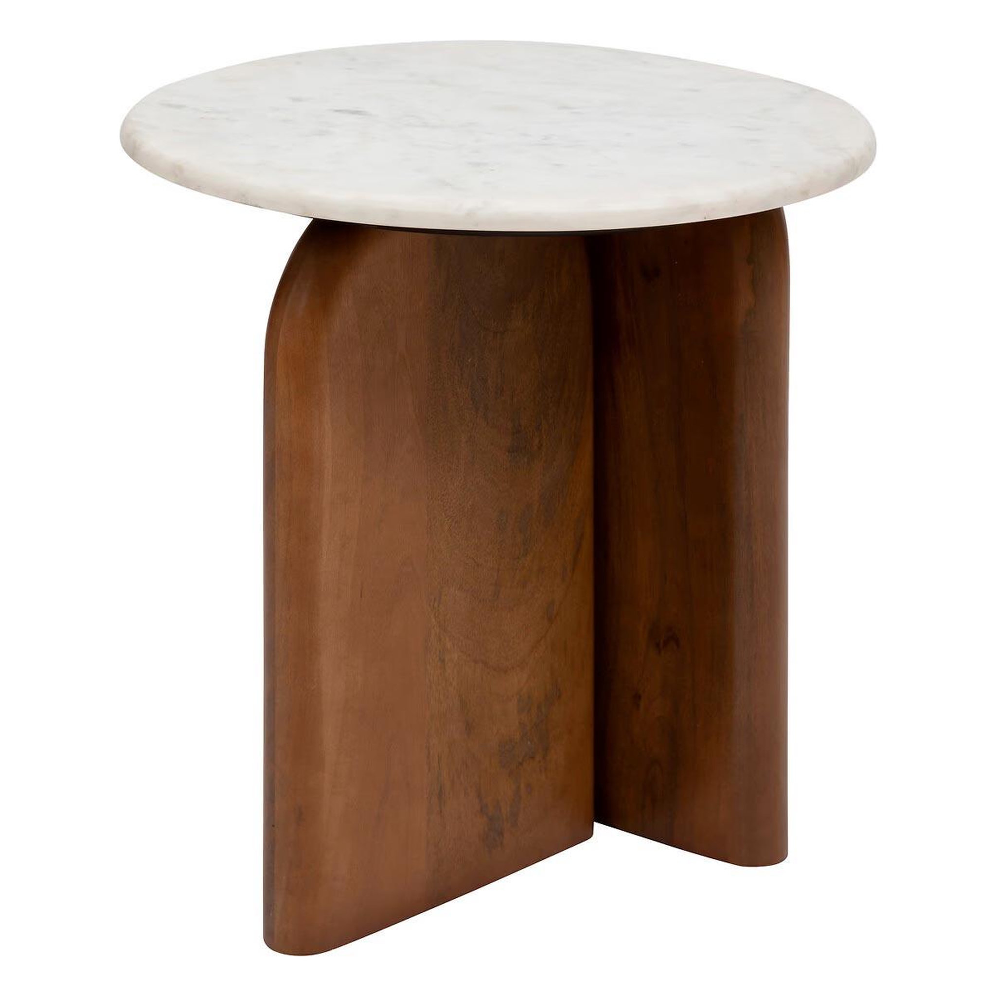 ATMOSPHERA Table d'appoint en marbre  nanda  56cm naturel & blanc