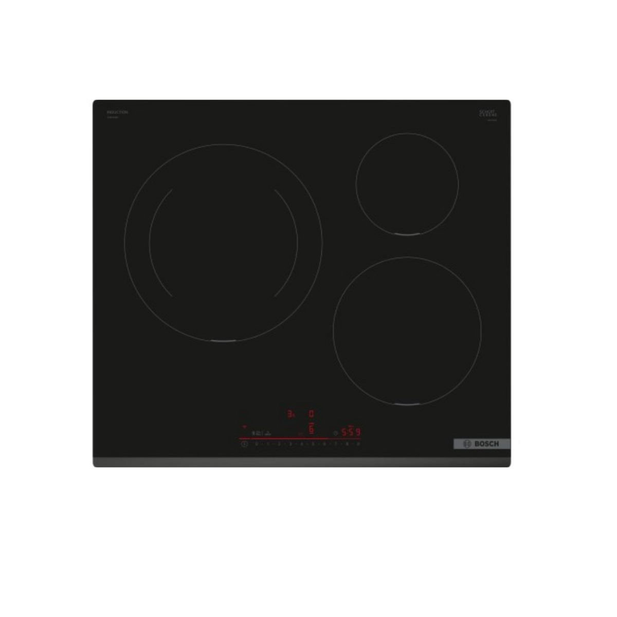 BOSCH Table de cuisson induction 60cm 3 feux 7400w noir - PIJ631HB1E