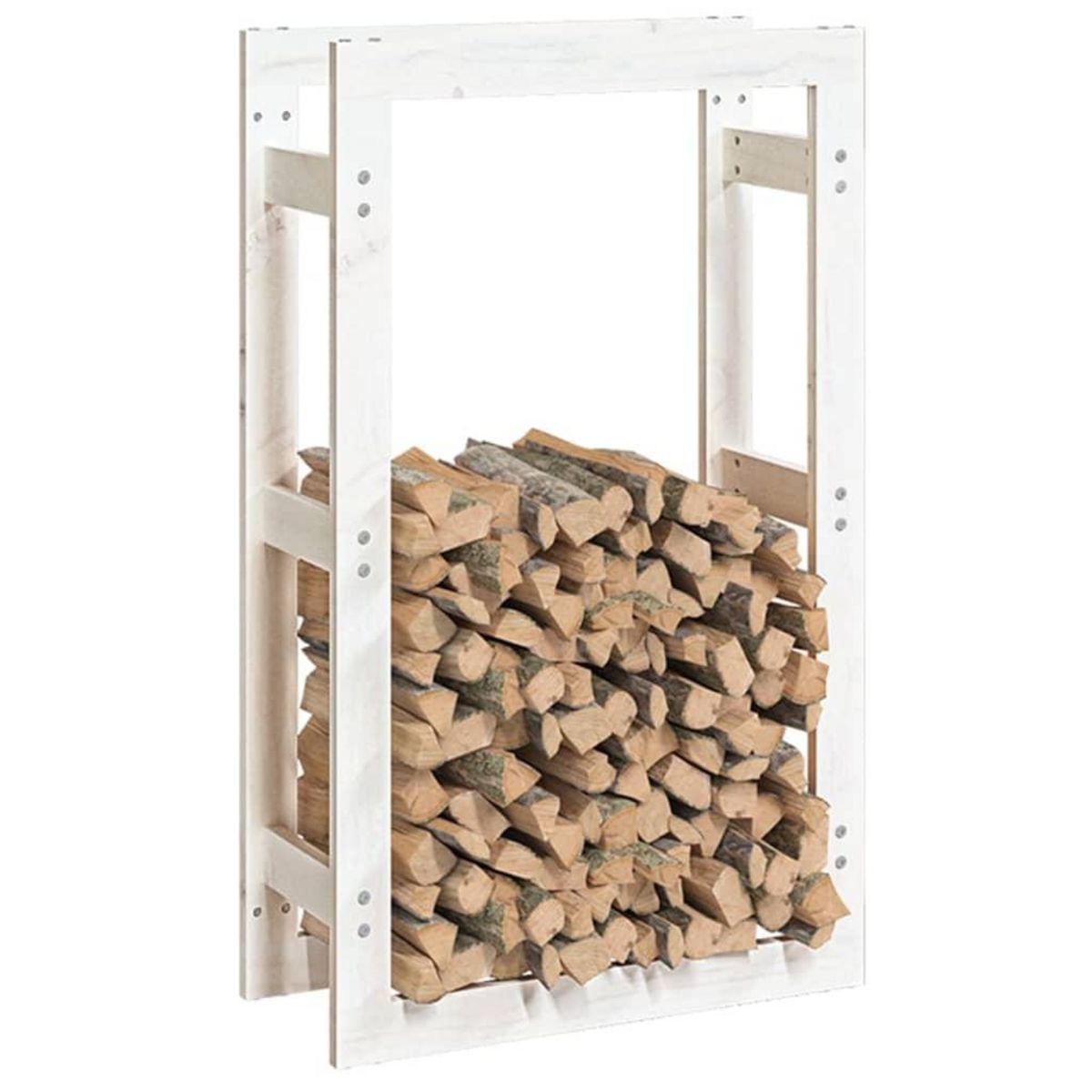 VIDAXL Support pour bois de chauffage Blanc 60x25x100 cm Bois de pin