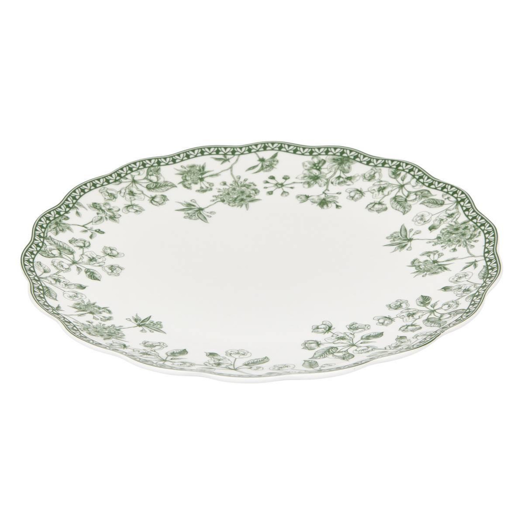 Voir la diapositive 3 : SECRET DE GOURMET Lot de 6 assiettes plates  lisière  27cm vert