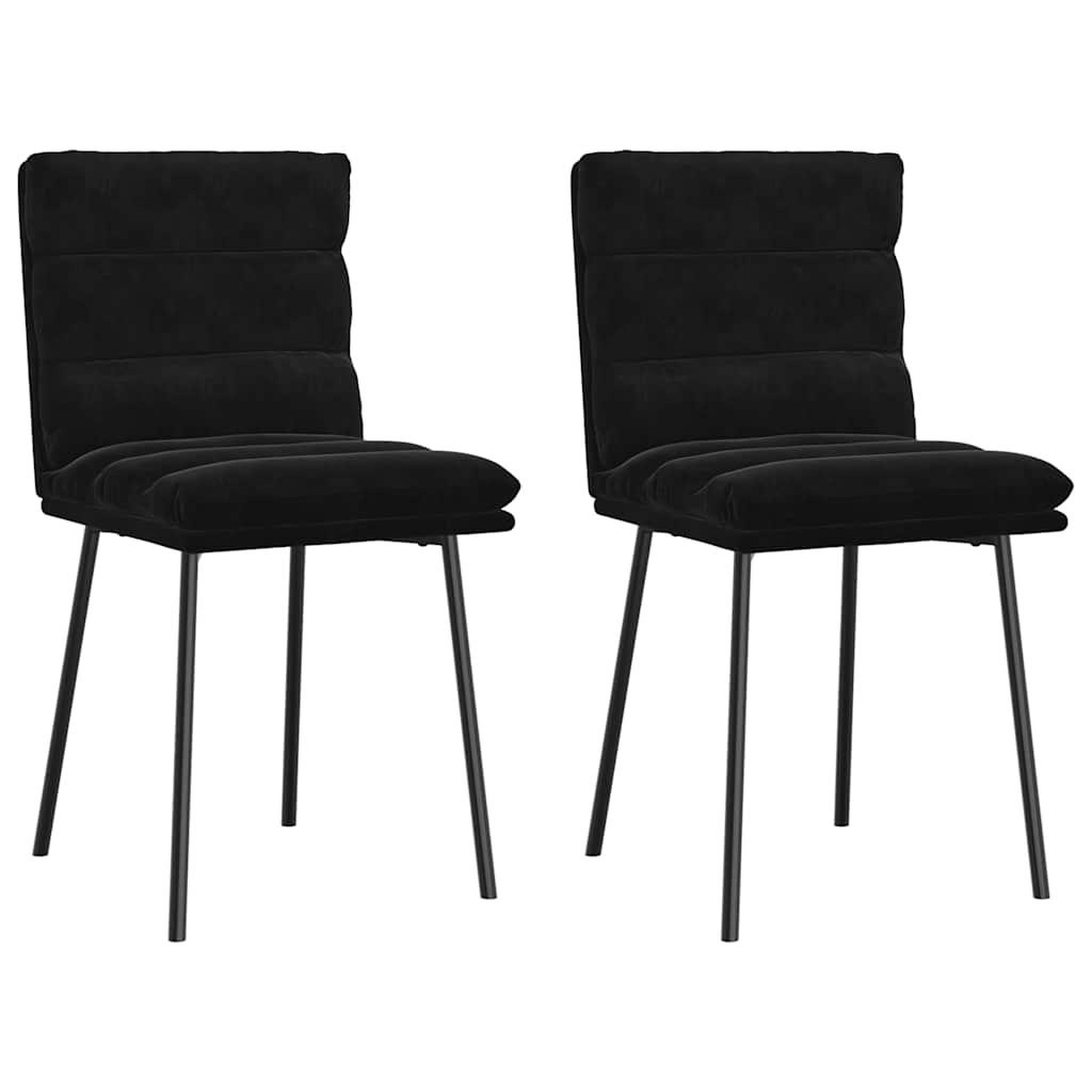 VIDAXL Chaises a manger lot de 2 Noir Velours