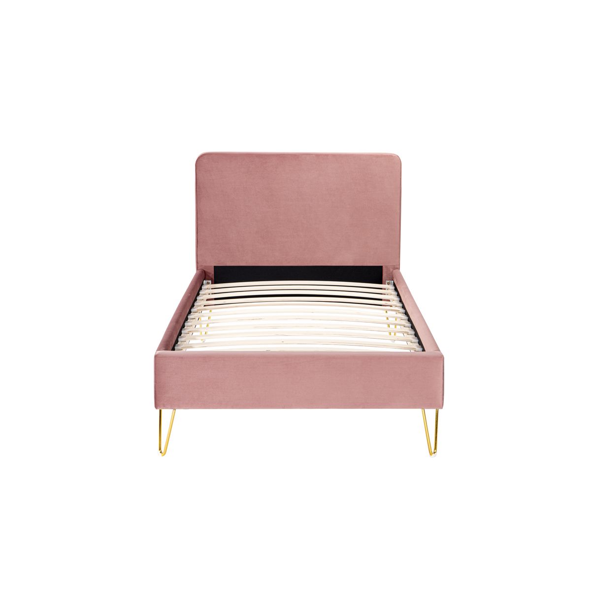 Lit avec sommier et tête de lit 90x190cm Tissu velours EMMA