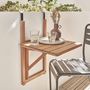 Voir la diapositive 2 : SWEEEK Table d'appoint en bois pour balcon. carrée. rabattable. hauteur ajustable