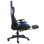 VIDAXL Chaise de jeu pivotante avec repose-pied Bleu PVC