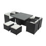 Voir la diapositive 1 : CONCEPT USINE Table et chaises 8 places encastrables en résine gris-blanc MIAMI