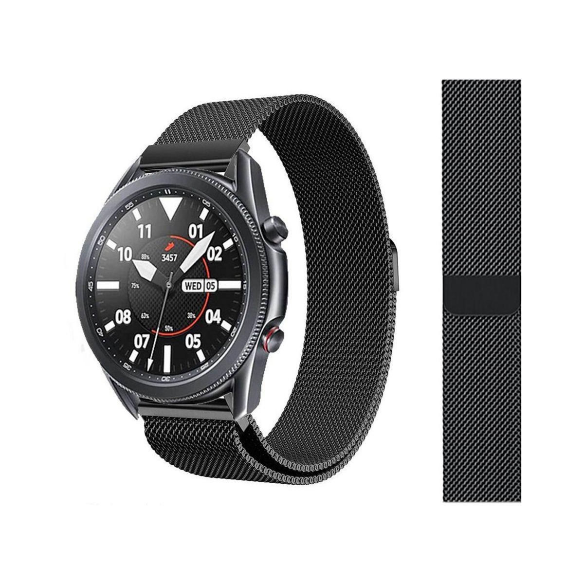 IBROZ Bracelet Samsung/Huawei 20mm Maille noir