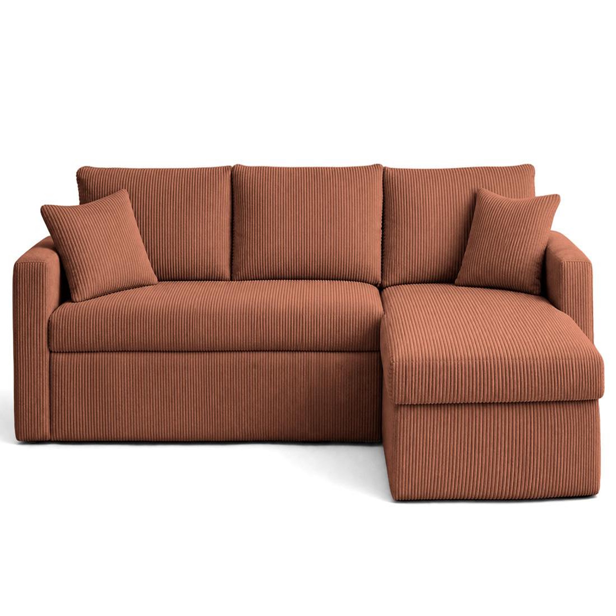 Voir la diapositive 1 : BEST MOBILIER Cyrus - canapé d'angle réversible 4 places - convertible avec coffre - en velours côtelé