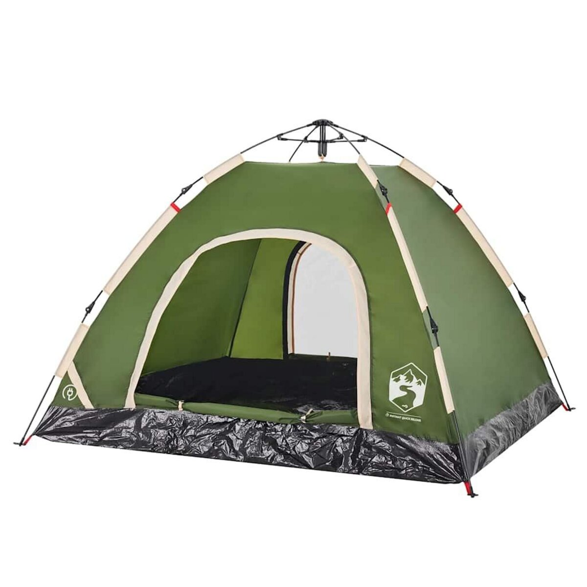 VIDAXL Tente de camping 3 personnes vert liberation rapide