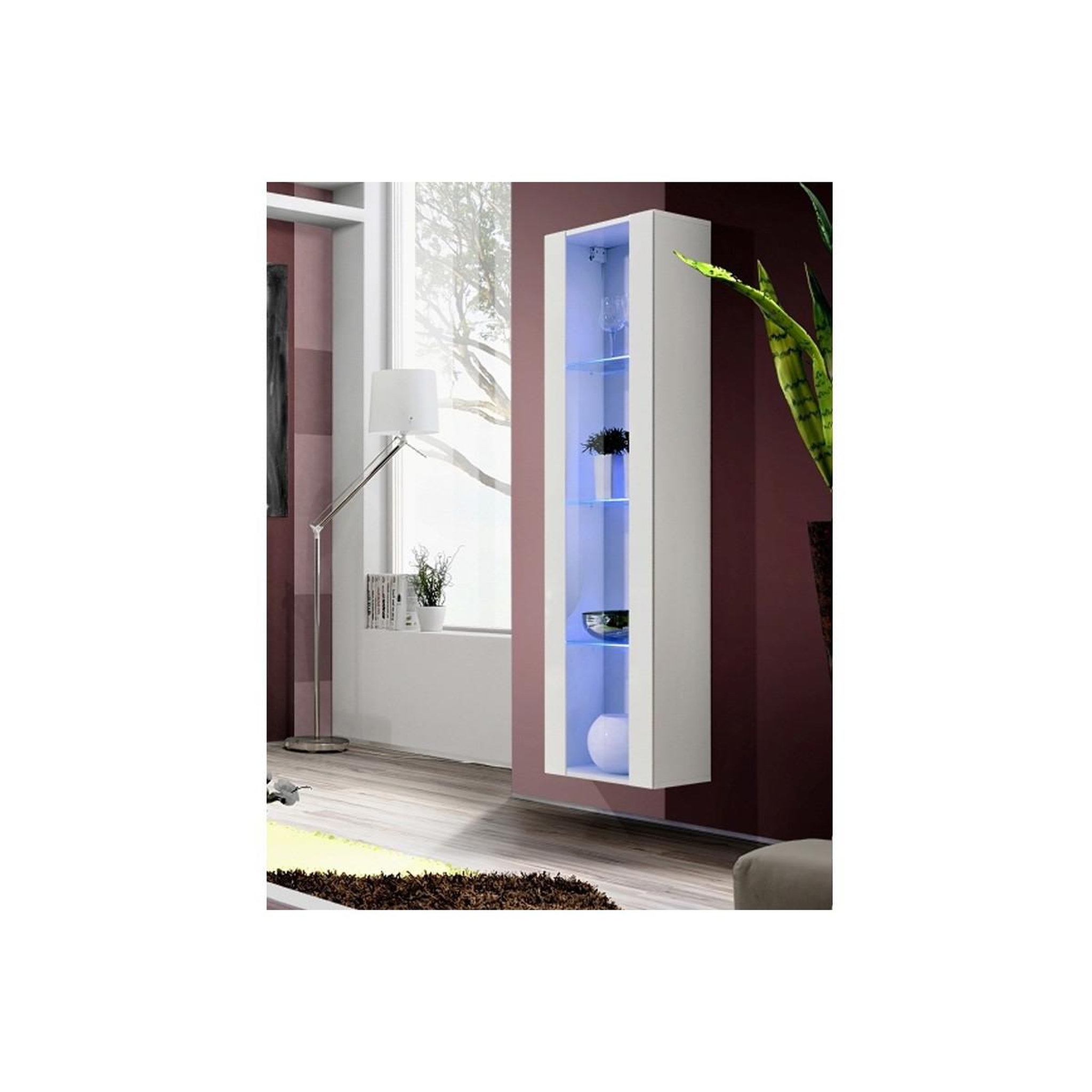 Paris Prix Vitrine led murale design  fly c4  170cm blanc