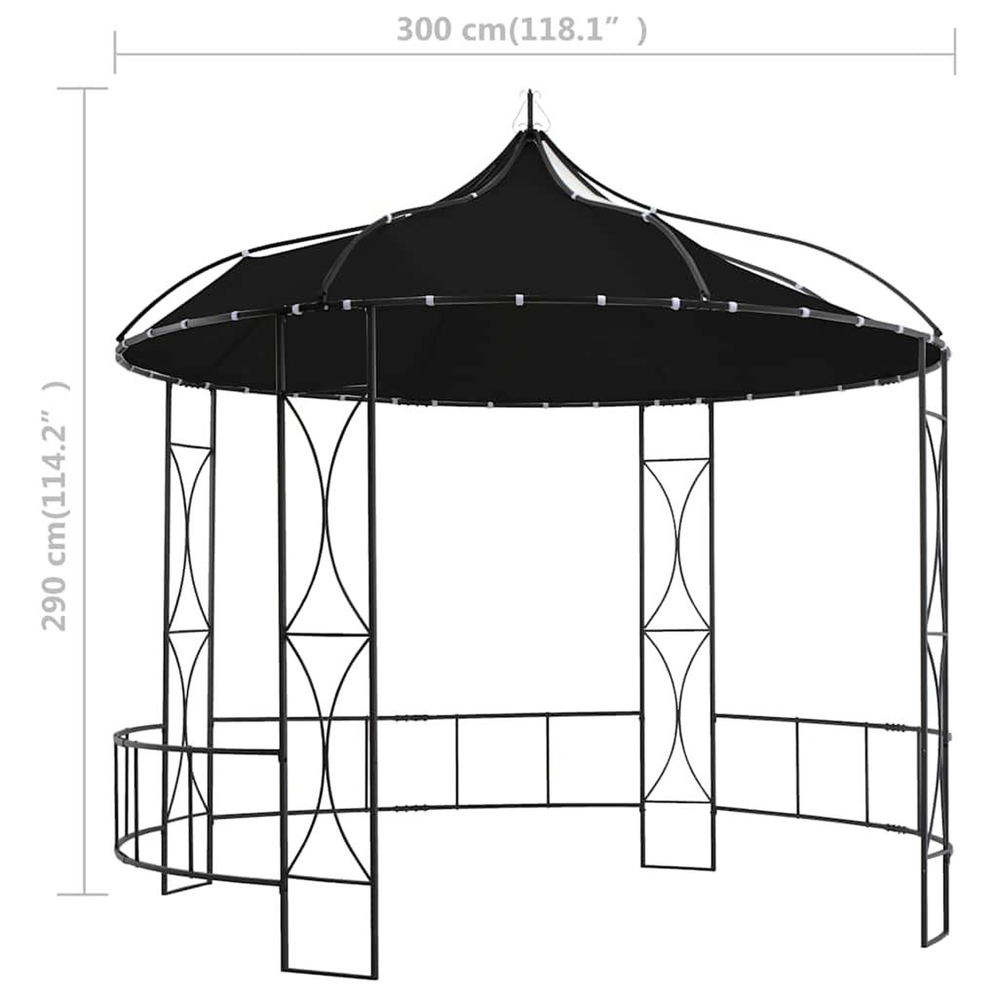 Voir la diapositive 3 : VIDAXL Belvedere 300 x 290 cm Anthracite Rond