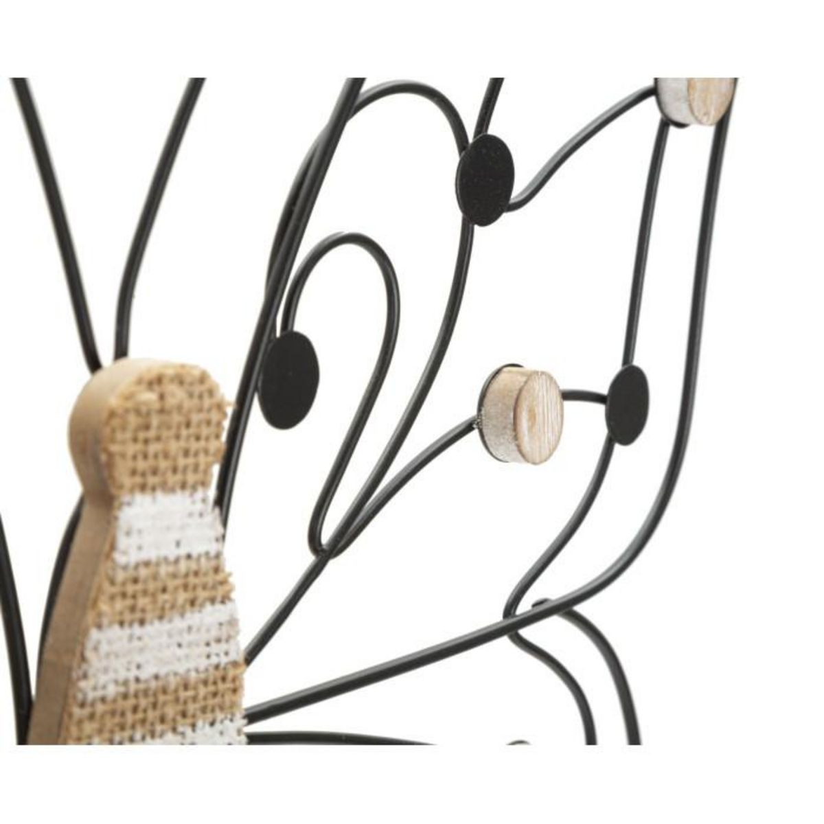 Paris Prix Décoration Murale en Métal  Papillon  39cm Noir & Naturel