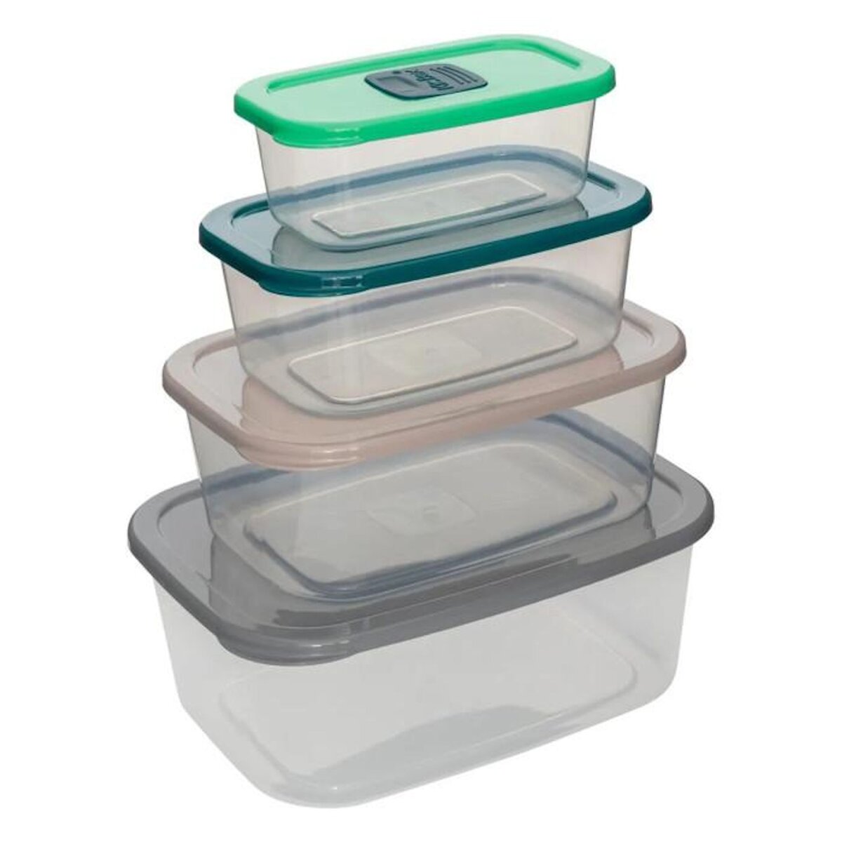 FIVE Lot de 4 Boîtes de Conservation  Micro-ondes  24cm Transparent