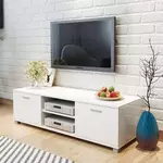 VIDAXL Meuble TV Blanc brillant 140x40,5x35 cm
