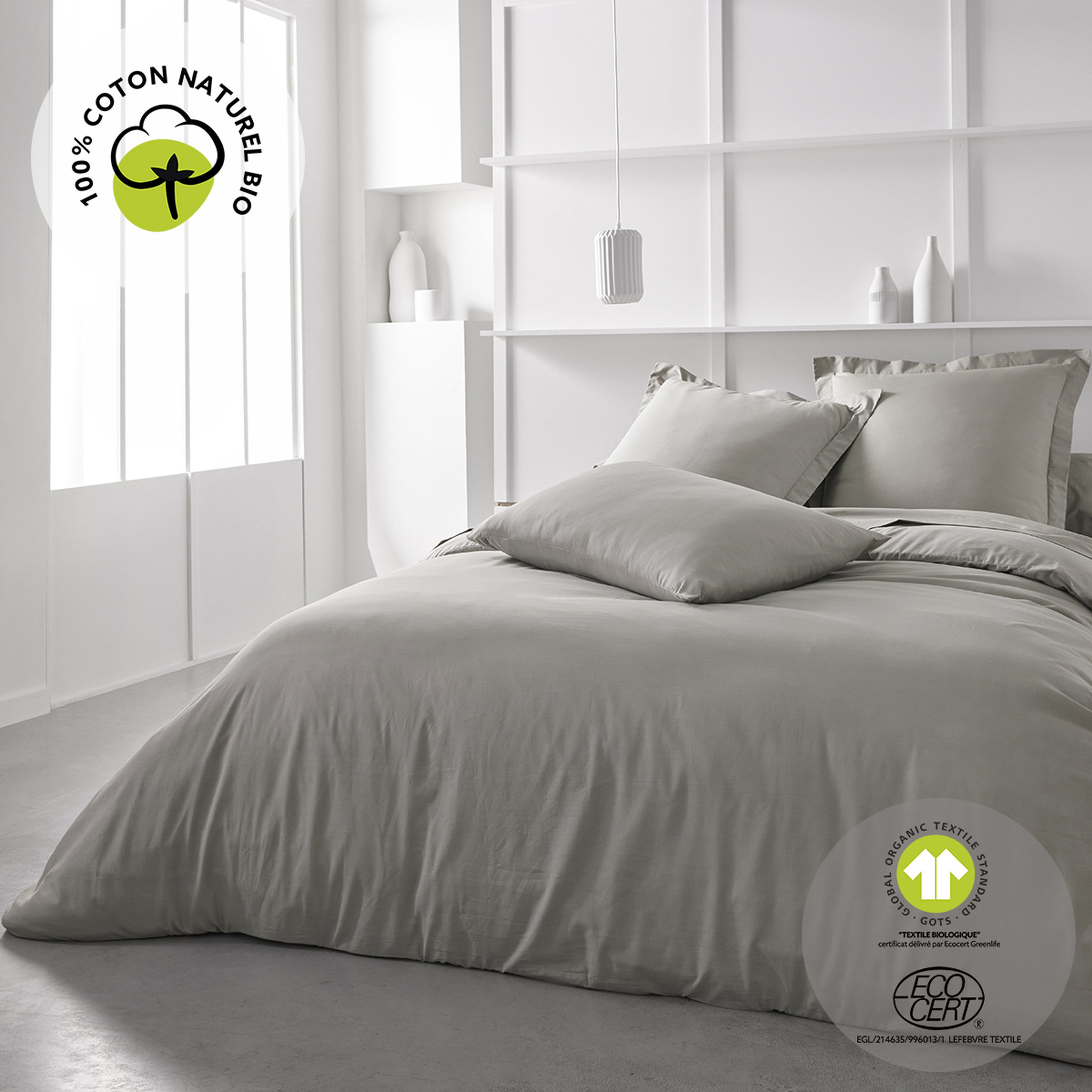 Voir la diapositive 1 : TODAY Housse de couette unie en Coton 57 fils ORGANIC 