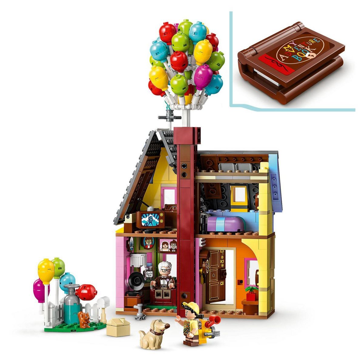 LEGO Disney 43217 -  La Maison de « Là-Haut », Jouet avec Ballons, Figurines Carl, Russell et Doug, Maquette Collection, 100ème Anniversaire Disney, Idée Cadeau Iconique