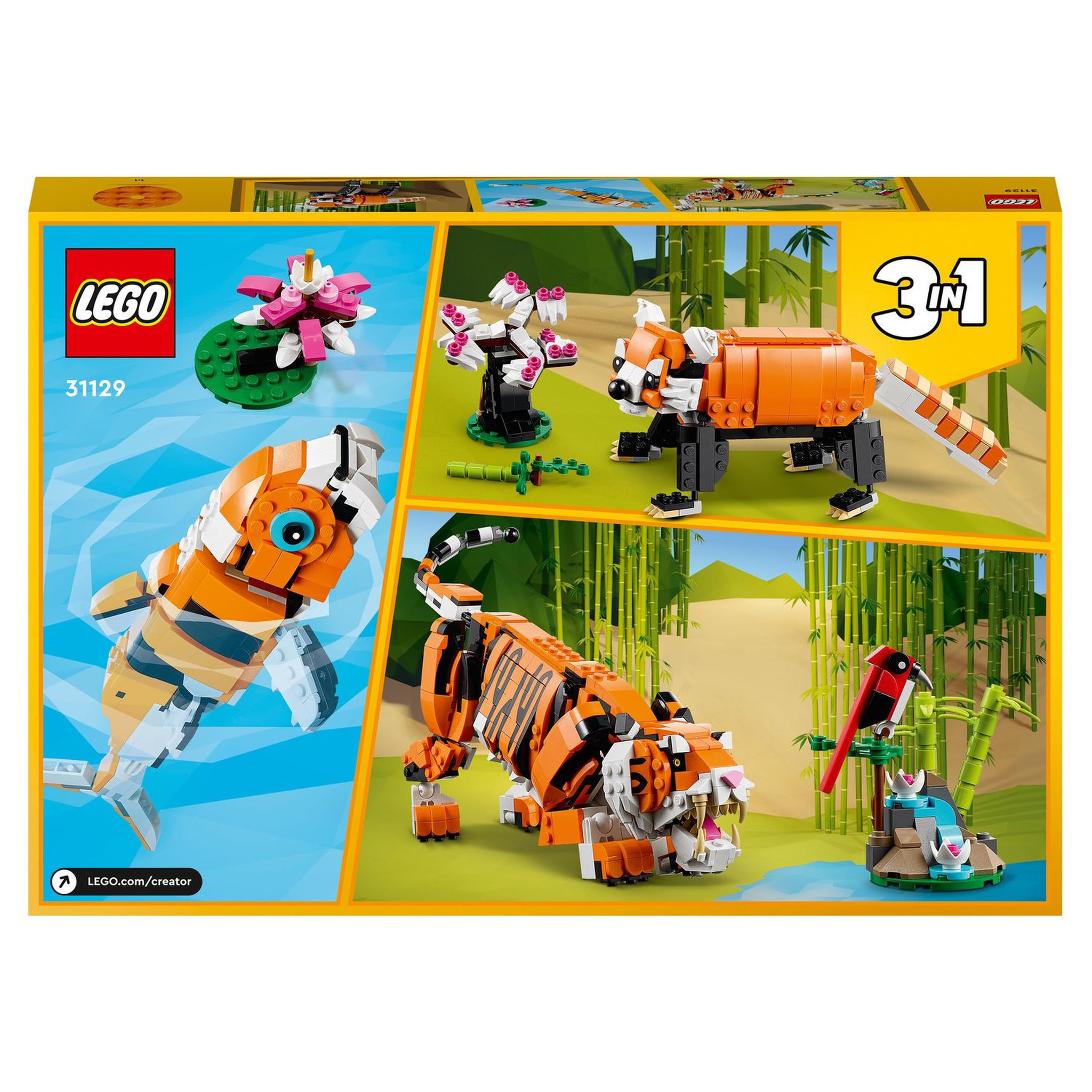 Voir la diapositive 9 : LEGO Creator 3 en 1 31129 Sa Majesté le Tigre, Jouet pour Filles et Garçons dès 9 Ans